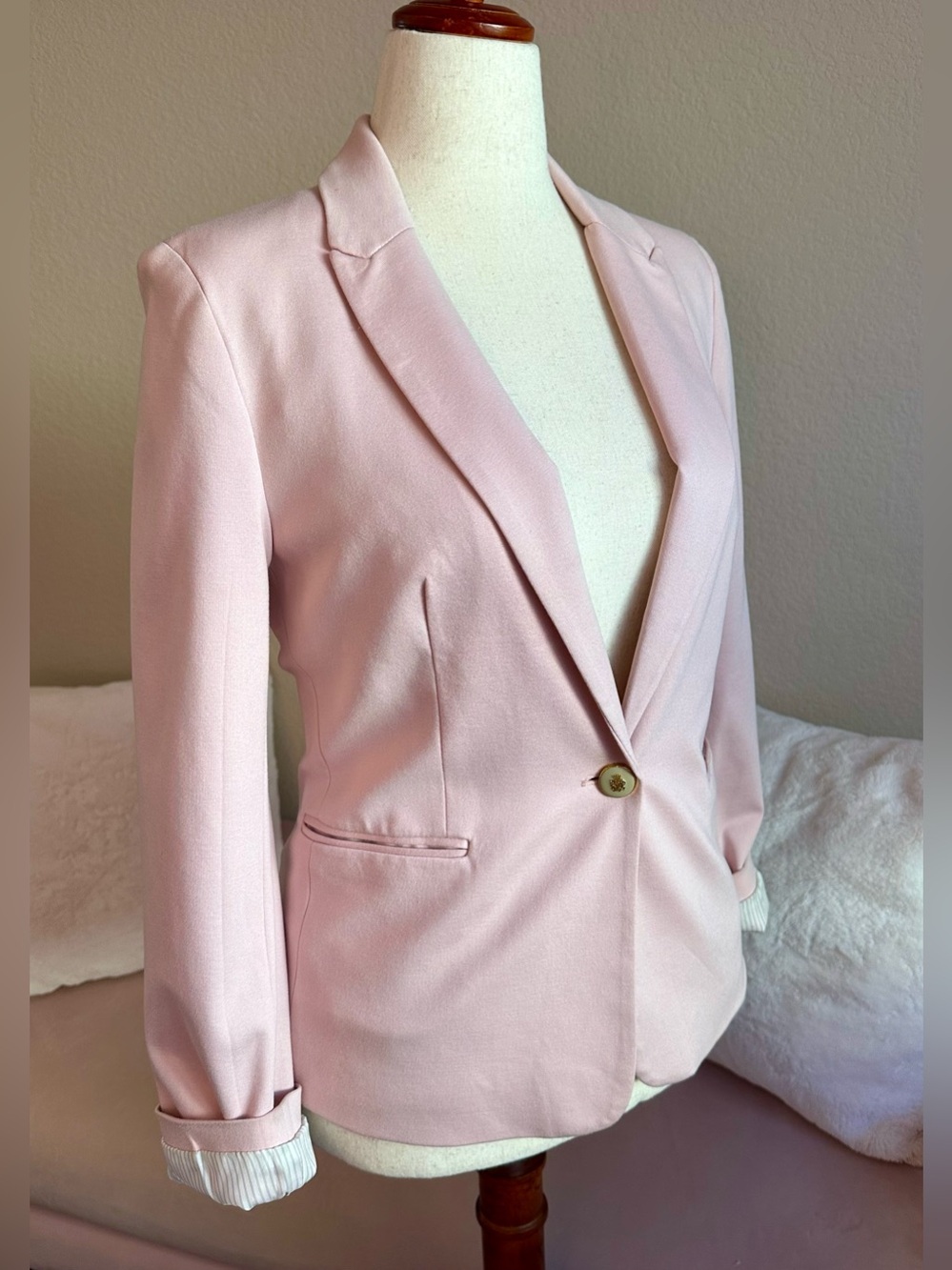 Philosophy Blazer Single Button  Petal Pink Women’s Size M Lined City Career